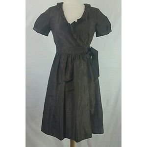 J.Crew Chocolate Brown Wrap Silk Dress